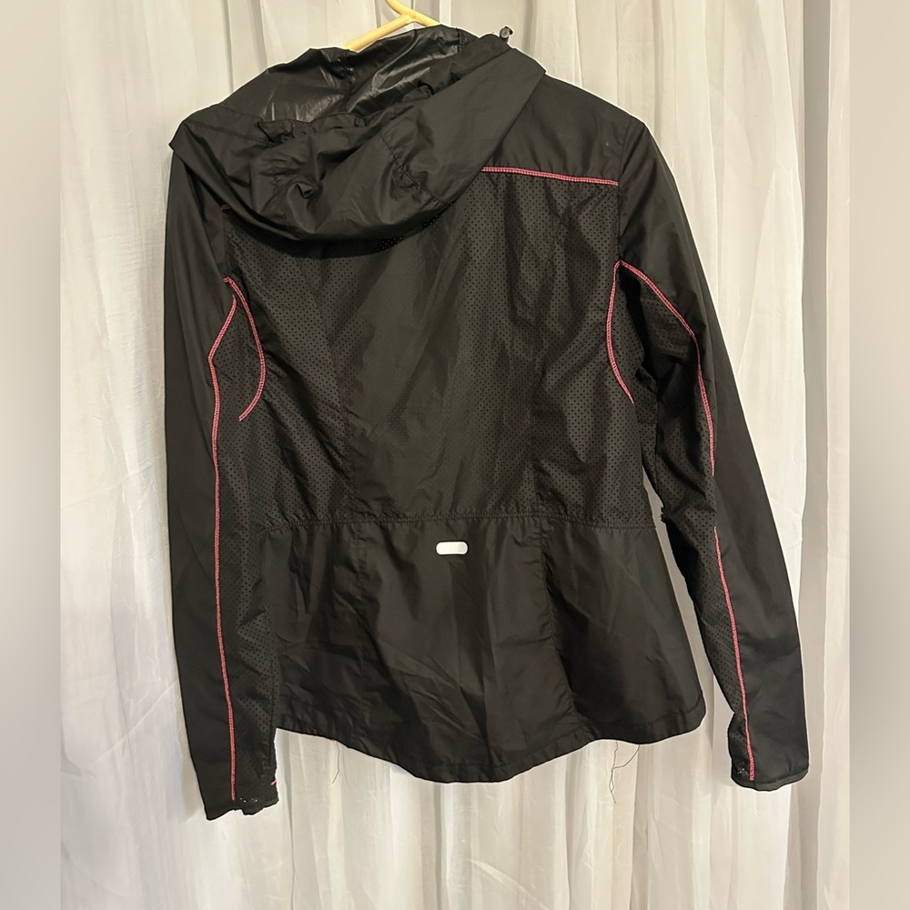 Avalanche Black Women's Hooded Rain Jacket with Pink Trim - Picture 6 of 13